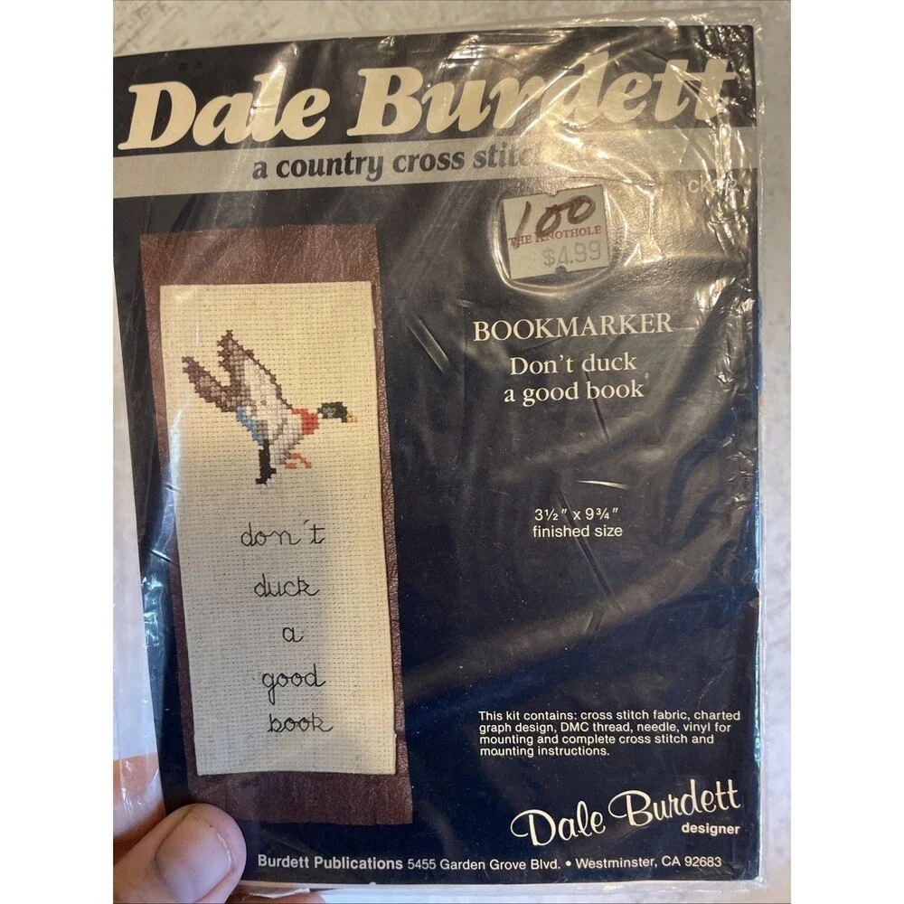 NEW Vintage 1985 Dale Burdett Cross Stitch Kit Duck Bookmark